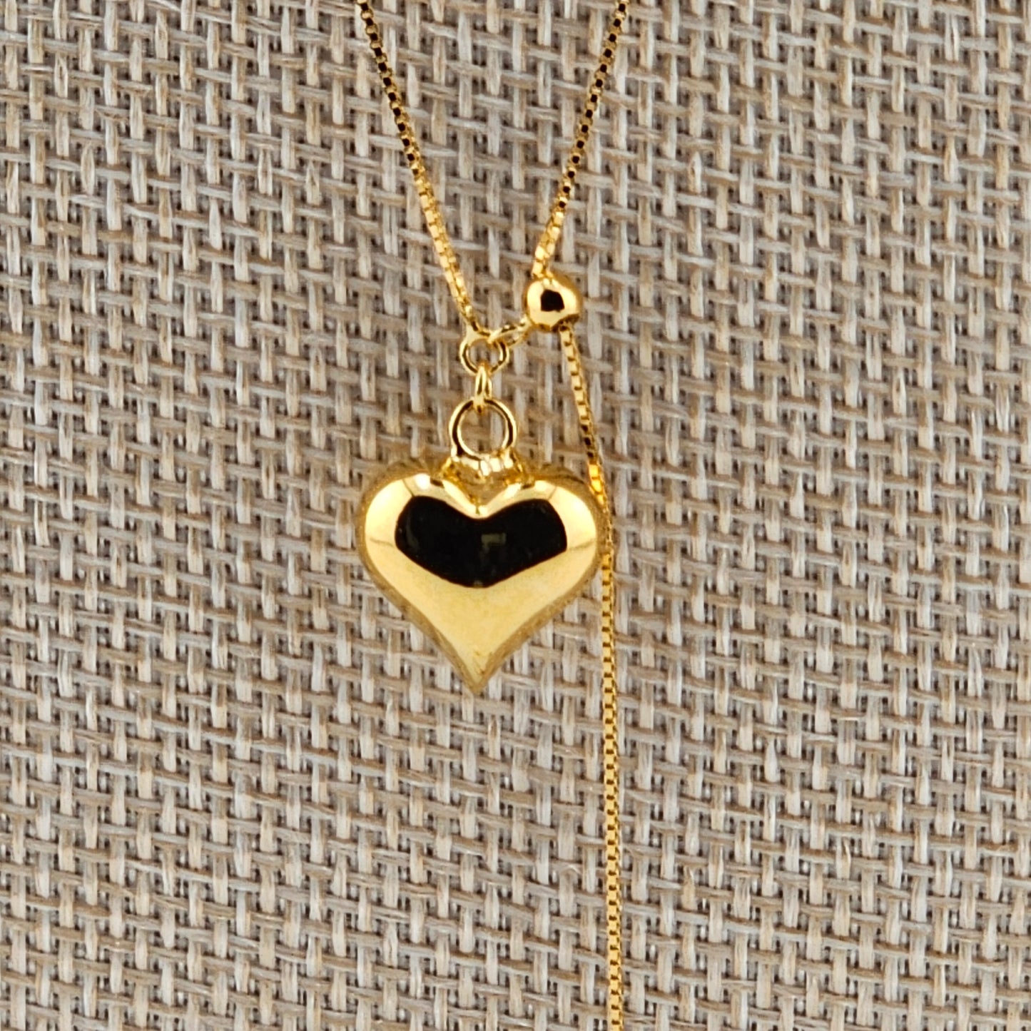 Gold Double Heart Adjustable Necklace – 18K Gold Vermeil (925 Sterling Silver)