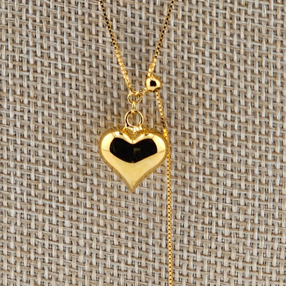 Gold Double Heart Adjustable Necklace – 18K Gold Vermeil (925 Sterling Silver)