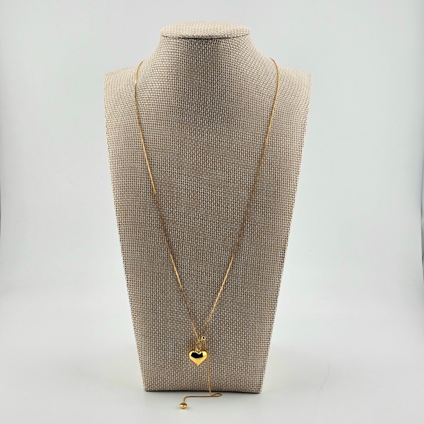 Gold Double Heart Adjustable Necklace – 18K Gold Vermeil (925 Sterling Silver)