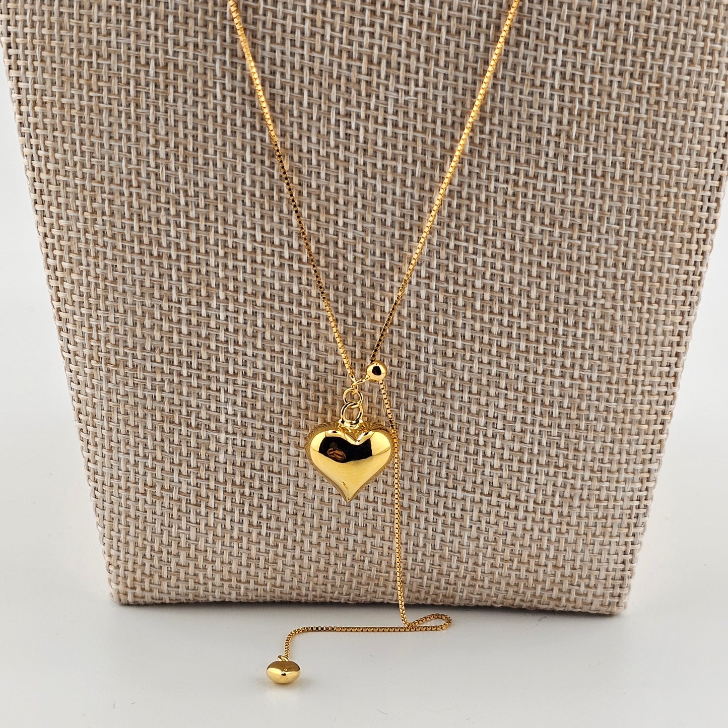 Gold Double Heart Adjustable Necklace – 18K Gold Vermeil (925 Sterling Silver)