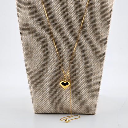 Gold Double Heart Adjustable Necklace – 18K Gold Vermeil (925 Sterling Silver)
