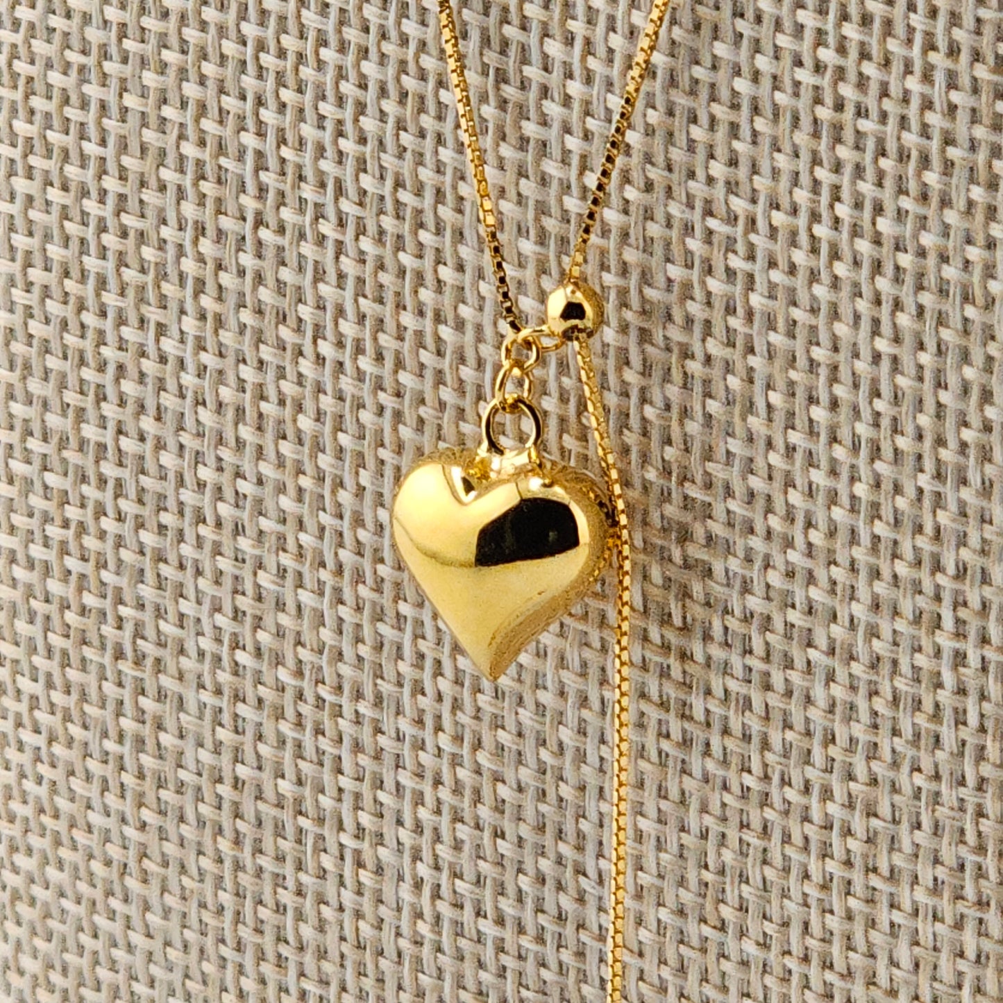 Gold Double Heart Adjustable Necklace – 18K Gold Vermeil (925 Sterling Silver)