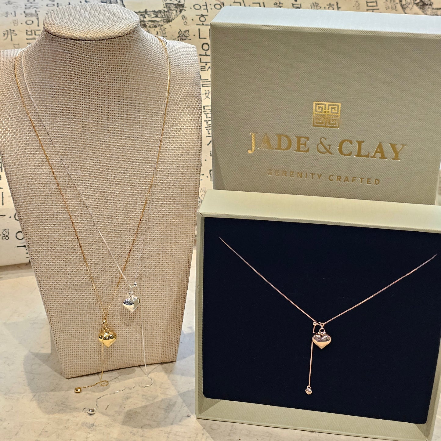 Rose Gold Double Heart Adjustable Necklace – 18K Gold Vermeil (925 Sterling Silver)