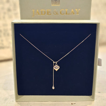 Rose Gold Double Heart Adjustable Necklace – 18K Gold Vermeil (925 Sterling Silver)