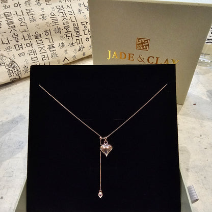 Rose Gold Double Heart Adjustable Necklace – 18K Gold Vermeil (925 Sterling Silver)