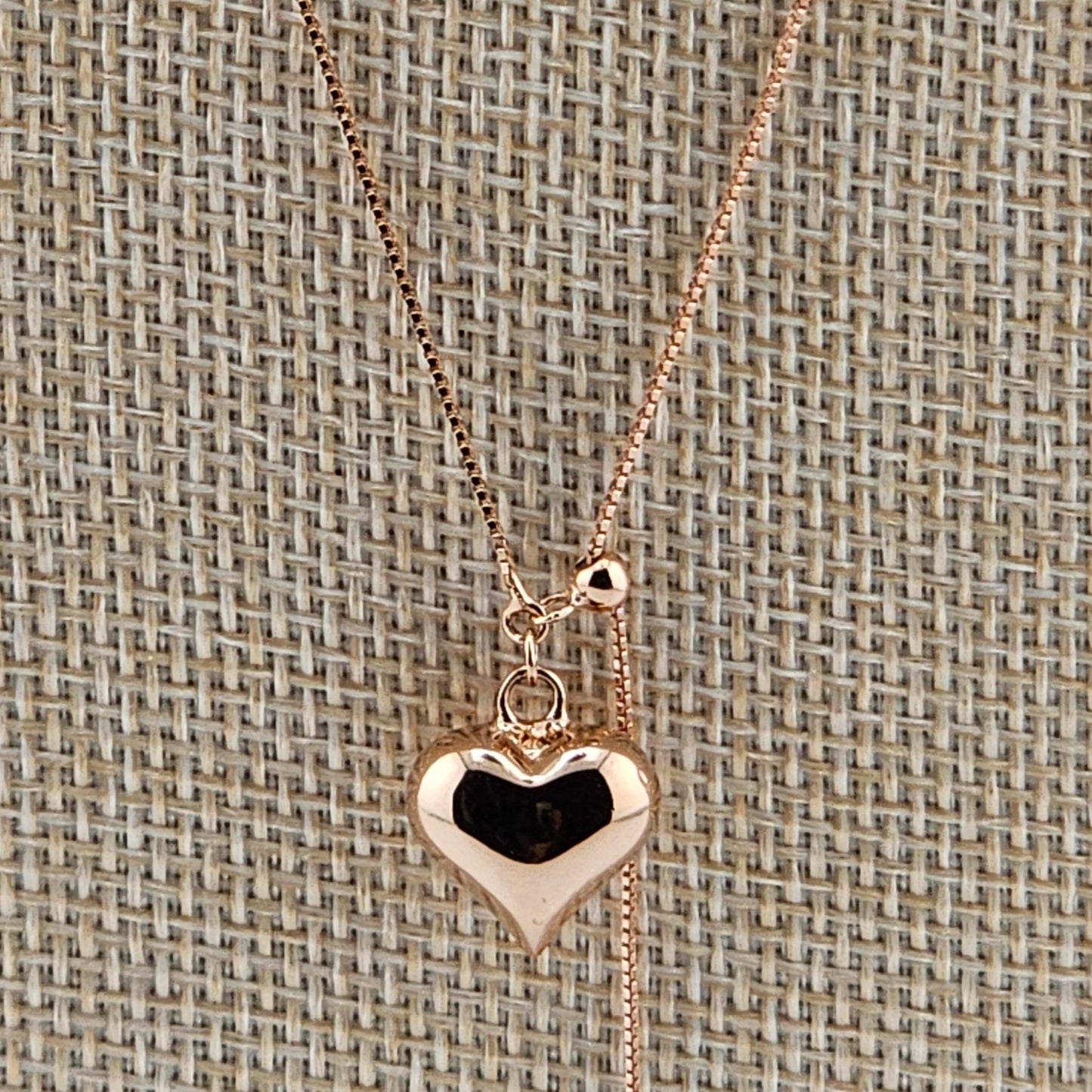 Rose Gold Double Heart Adjustable Necklace – 18K Gold Vermeil (925 Sterling Silver)