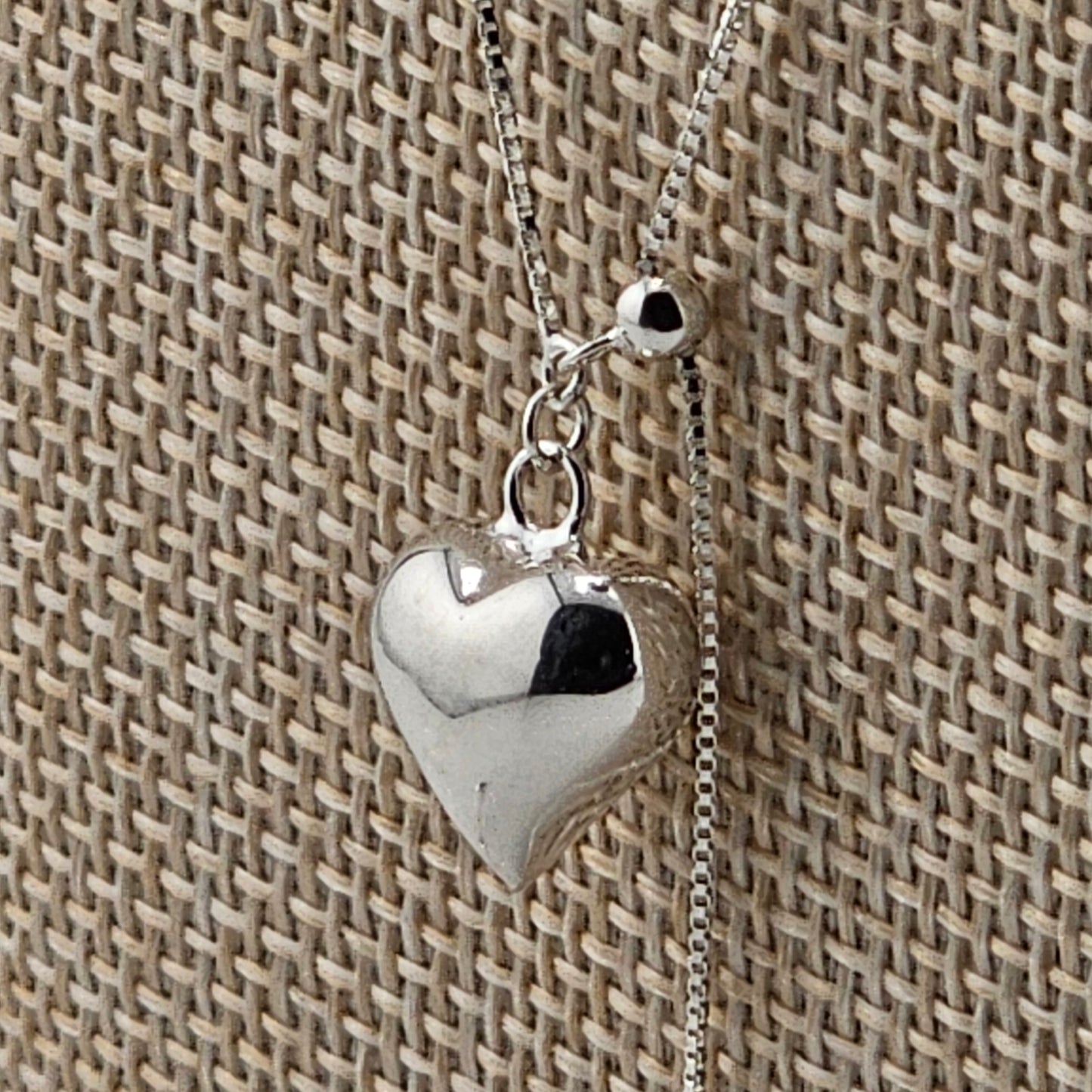 Silver Double Heart Adjustable Necklace – 925 Sterling Silver