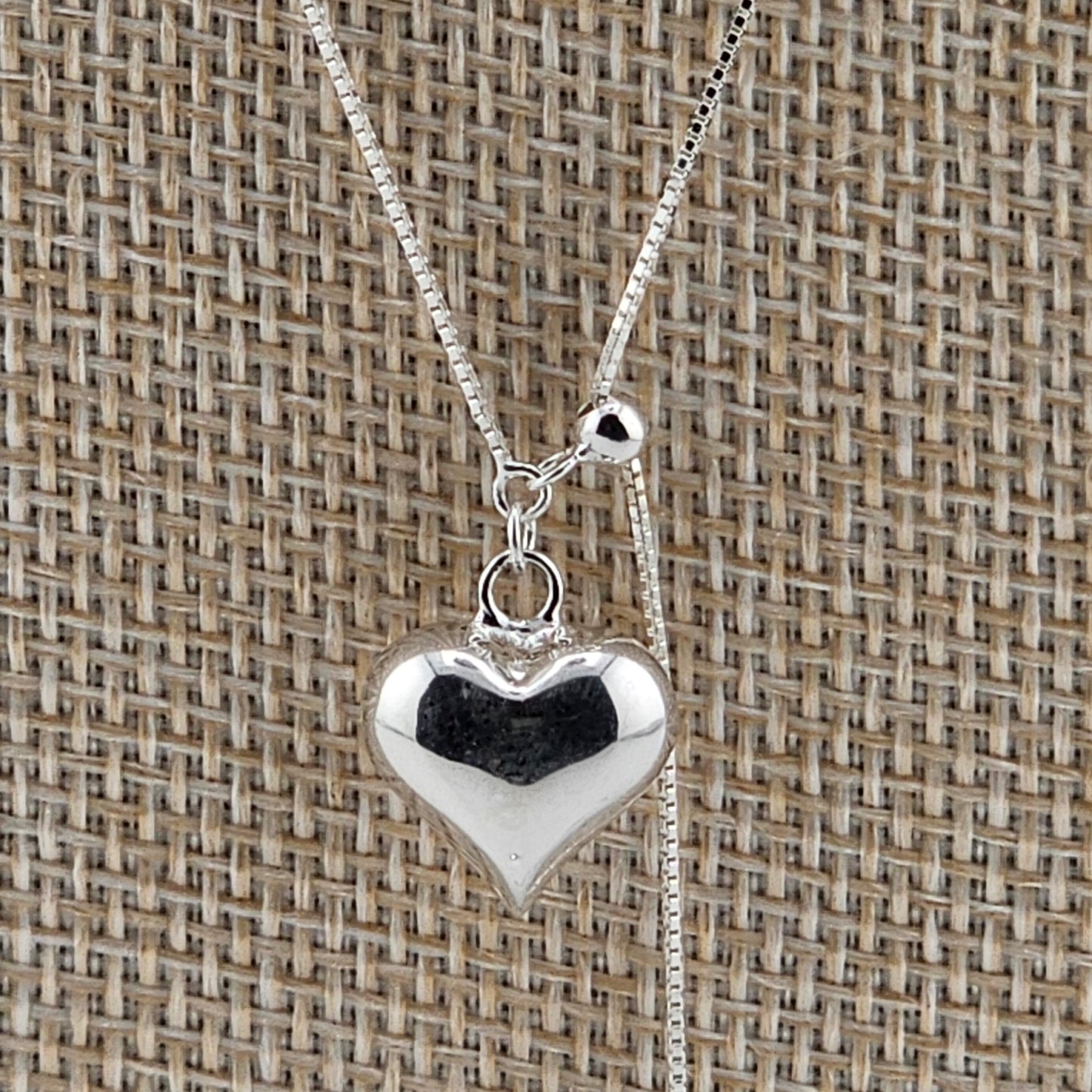 Silver Double Heart Adjustable Necklace – 925 Sterling Silver