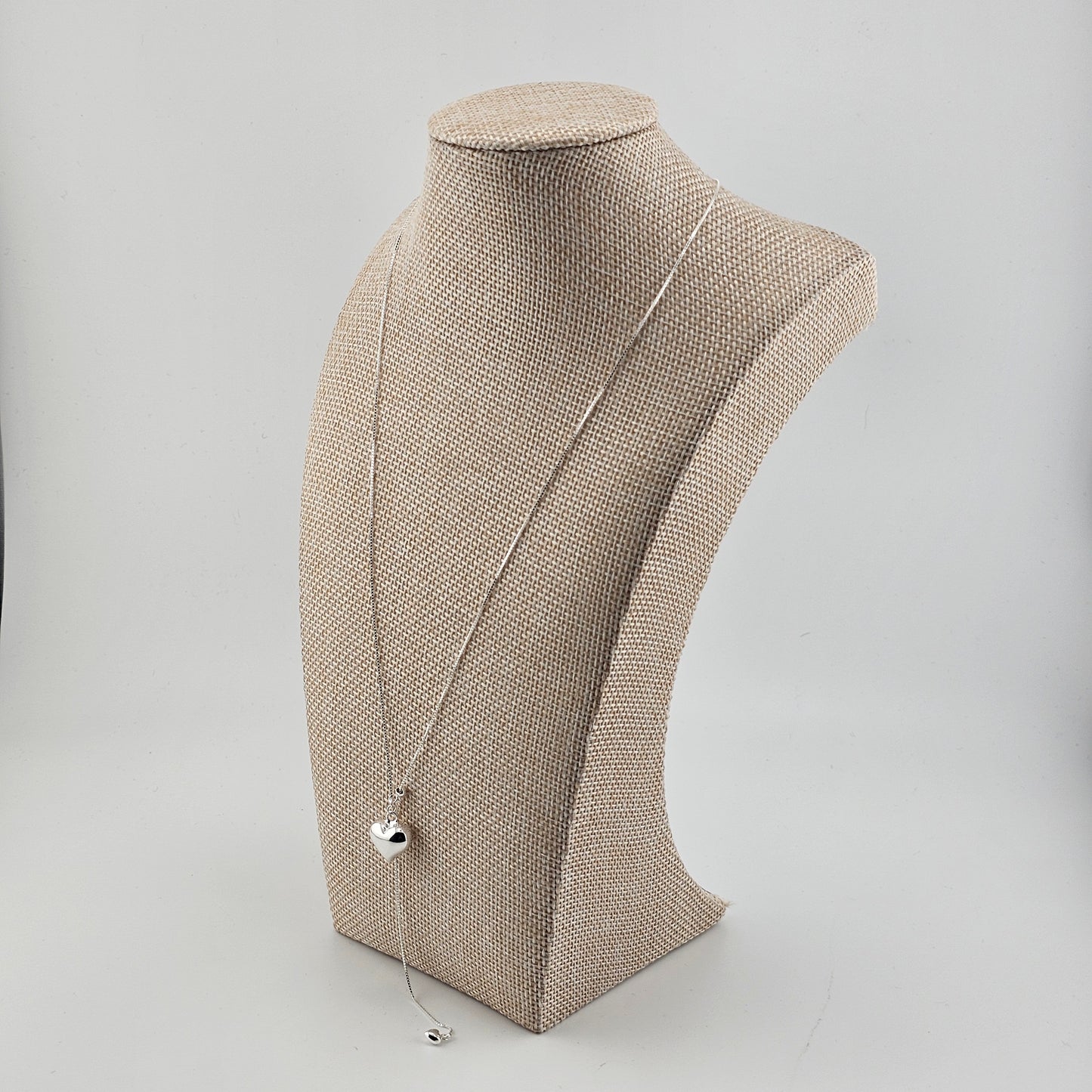 Silver Double Heart Adjustable Necklace – 925 Sterling Silver