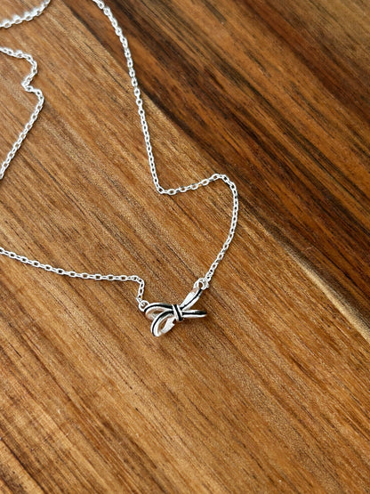 Noir Enamel Ribbon Necklace