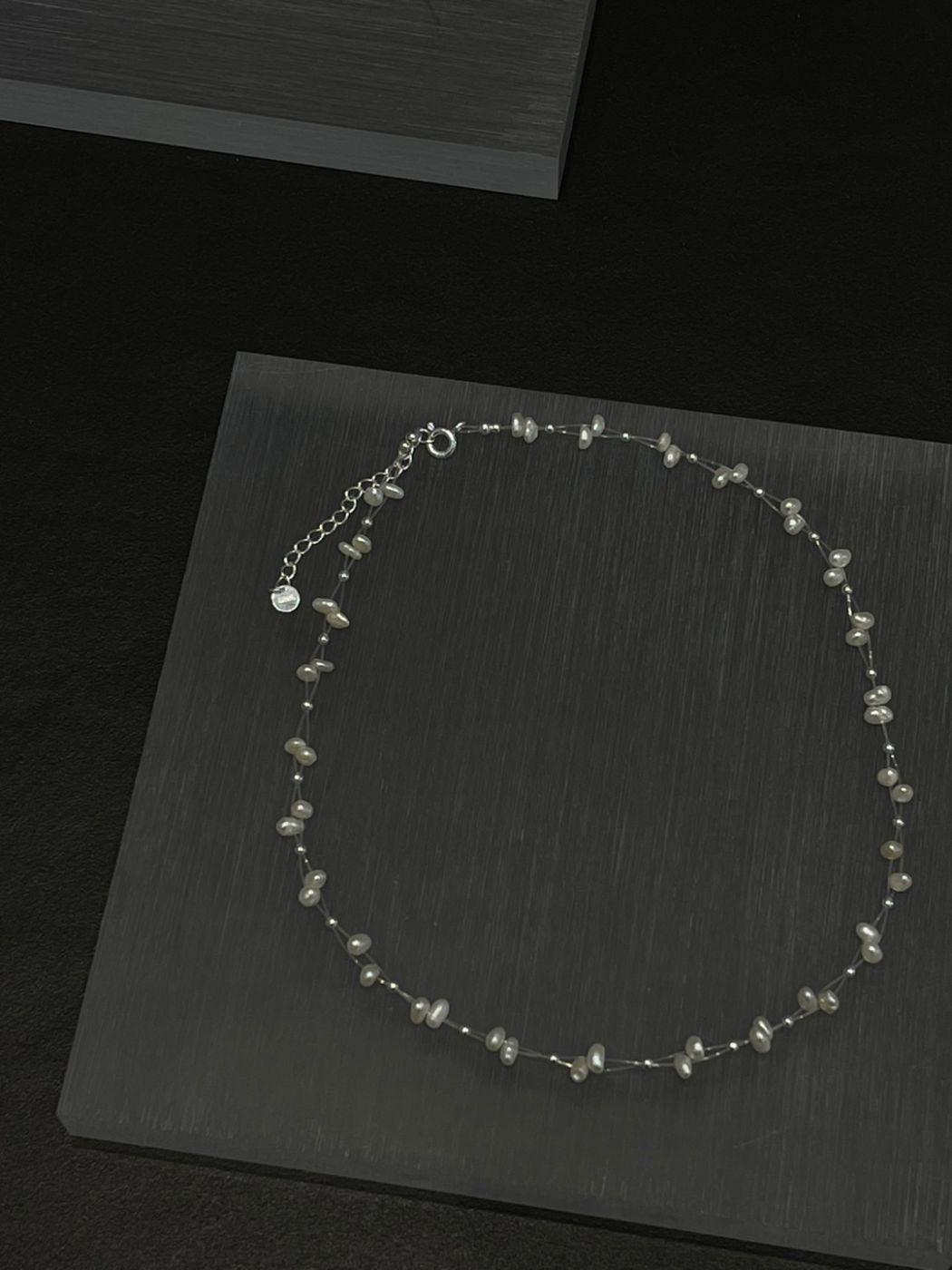 Swarovski Pearl & Silver Bead Line Necklace