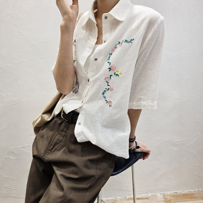 Blanc Soft Cotton Wide-Leg Pants with Center Seam