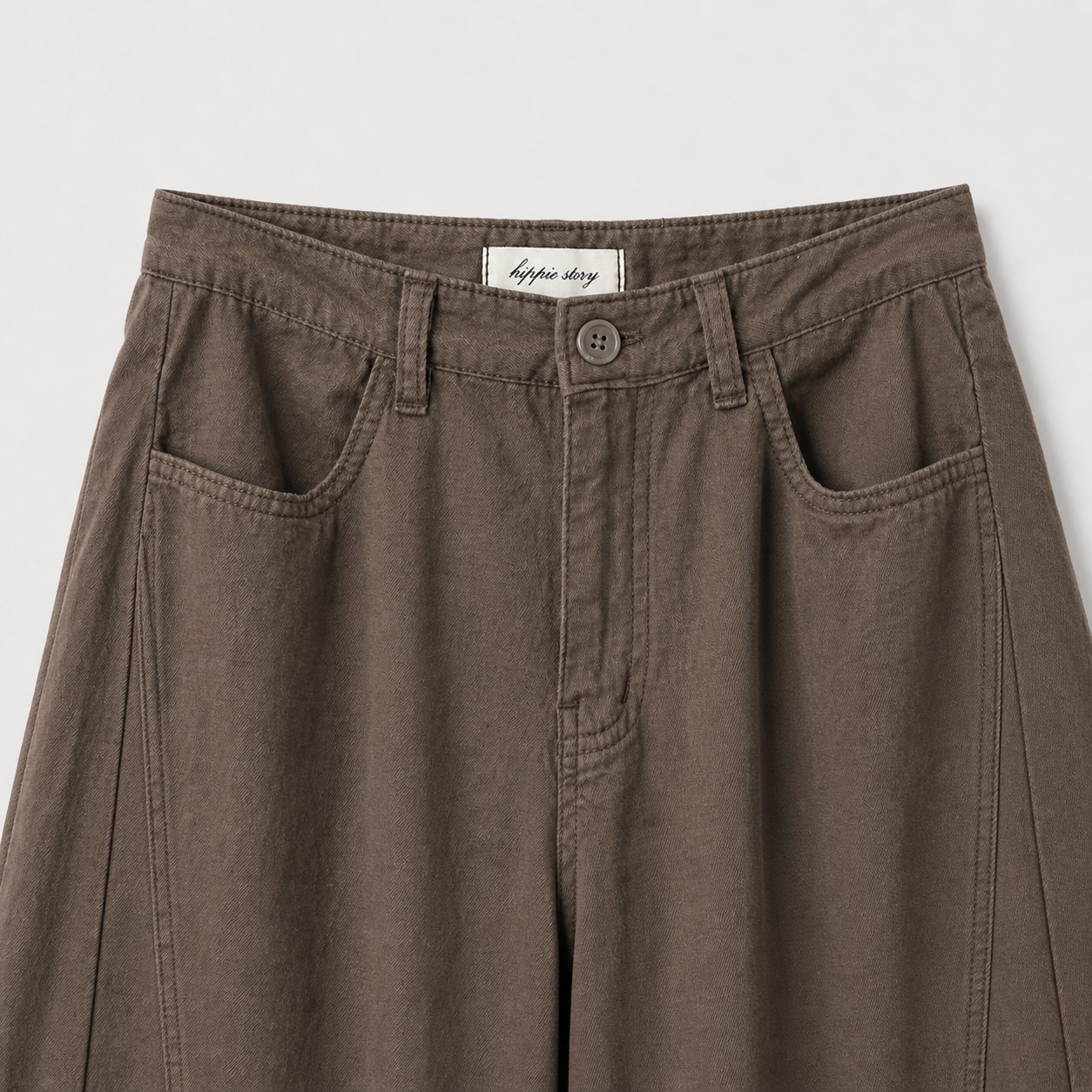 Blanc Soft Cotton Wide-Leg Pants with Center Seam