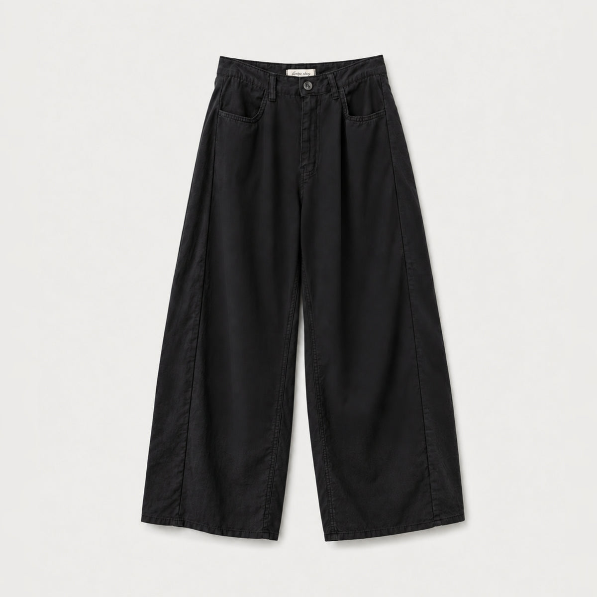 Blanc Soft Cotton Wide-Leg Pants with Center Seam