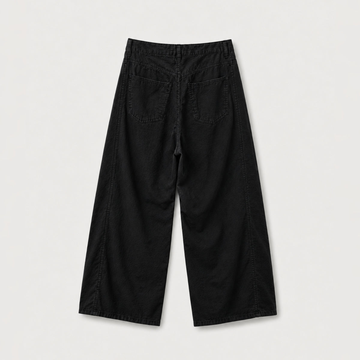 Blanc Soft Cotton Wide-Leg Pants with Center Seam