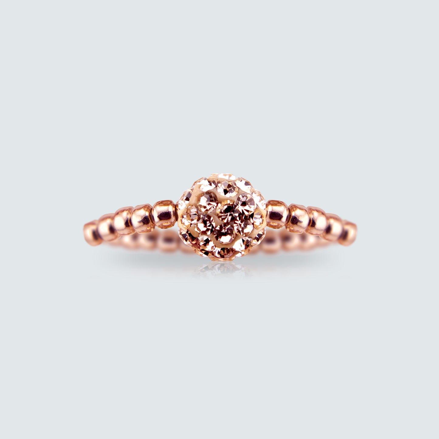 Trendy Elastic Beaded Sparkle Ball Ring