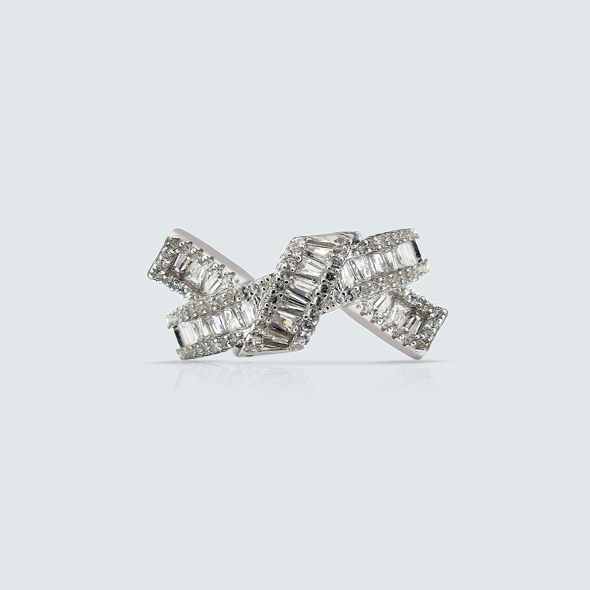 Serenity Crisscross Baguette Ring