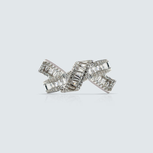 Serenity Crisscross Baguette Ring