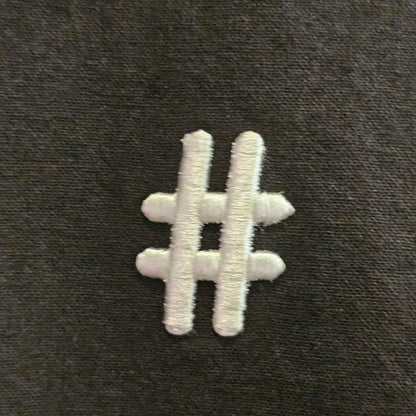 Korean Cotton Wide-Shoulder Shirt with Hashtag Embroidery  - Men One Size