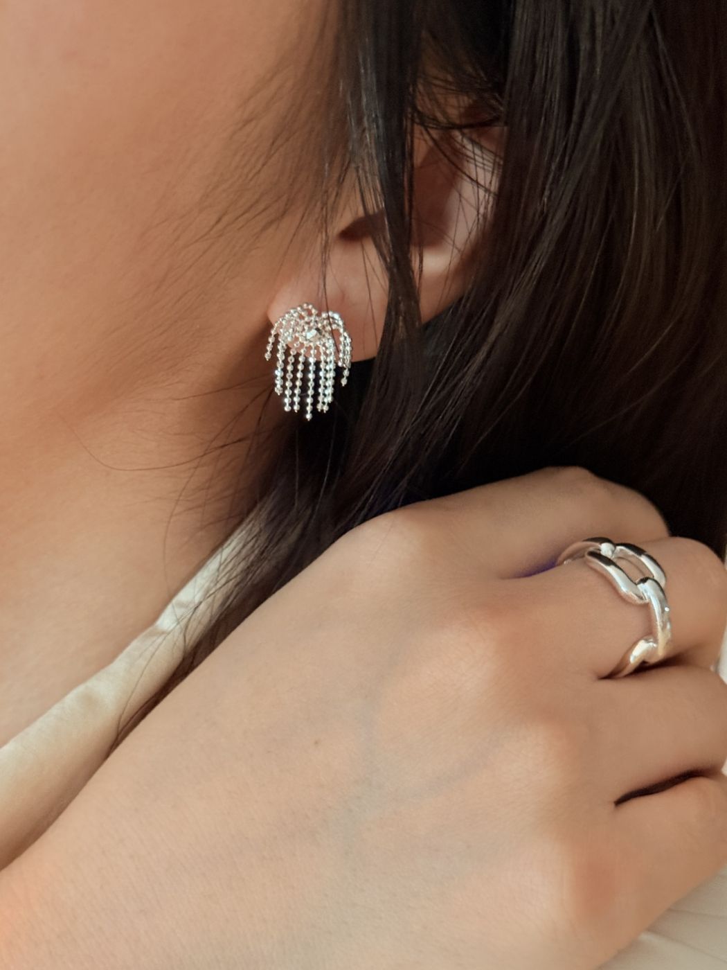 Fluid Link Silver Ring