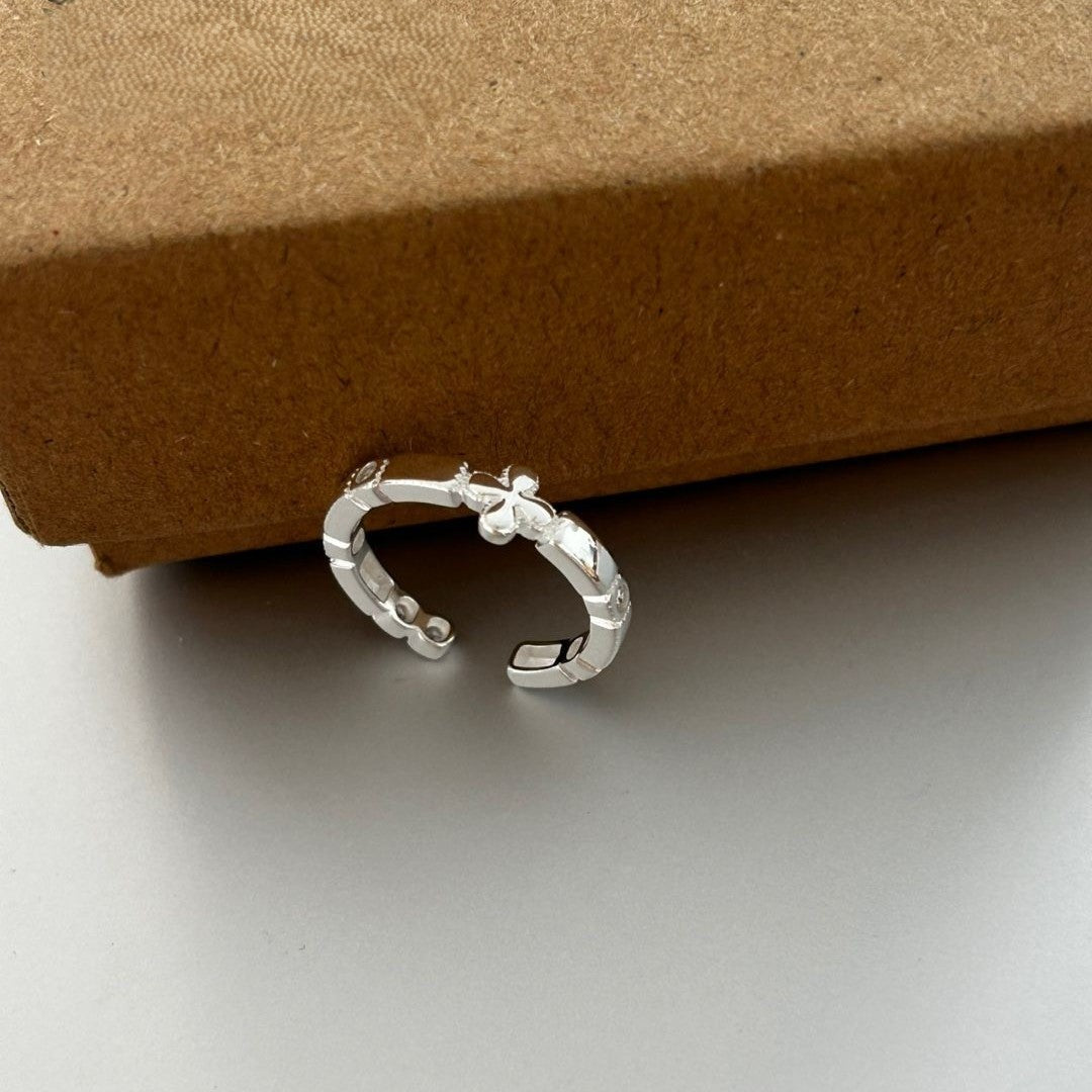 Cross Edge Silver Ring