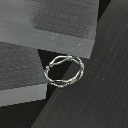 Braided Link Silver Ring