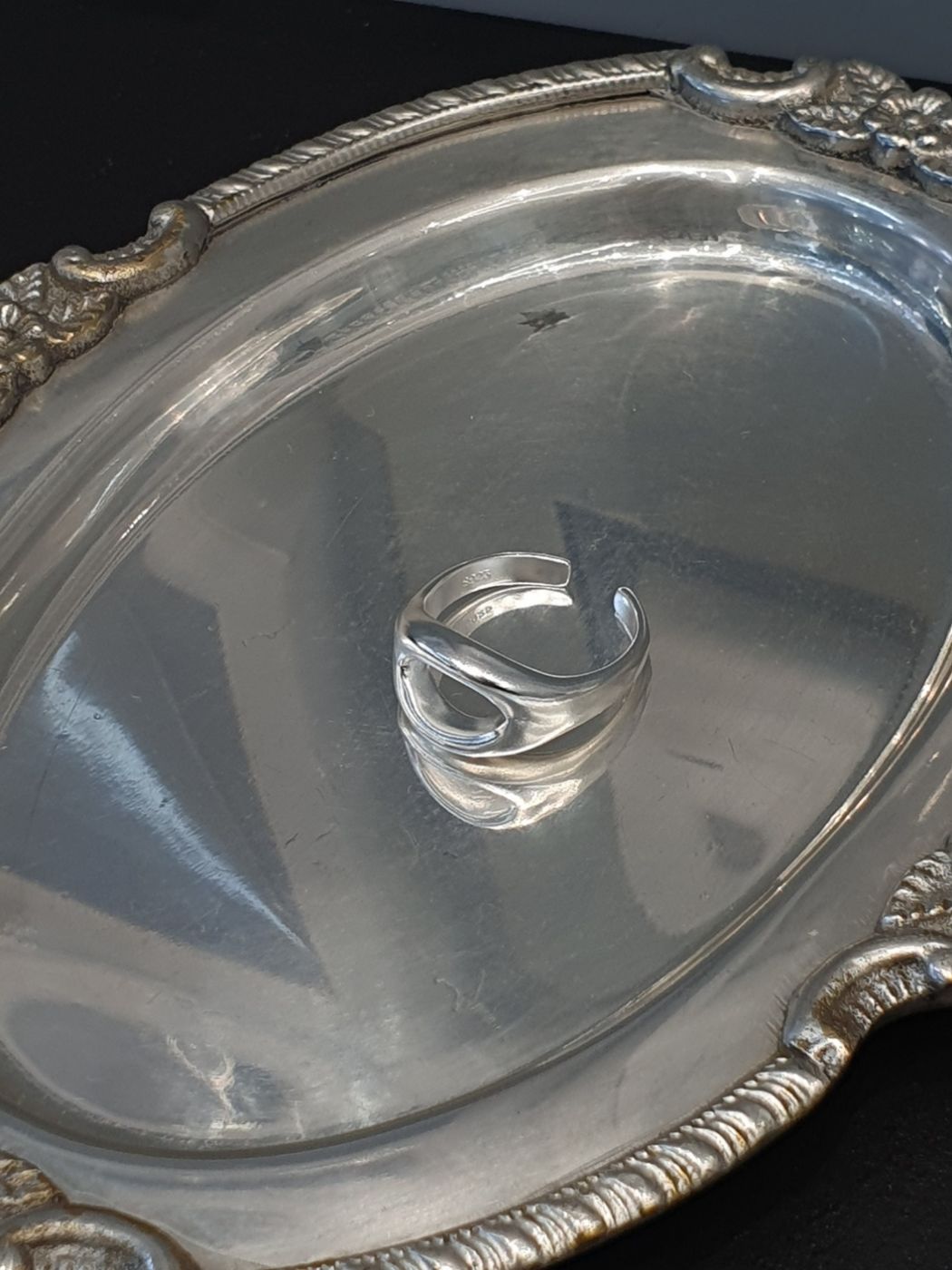 Open Curve Sculptural Silver Ring