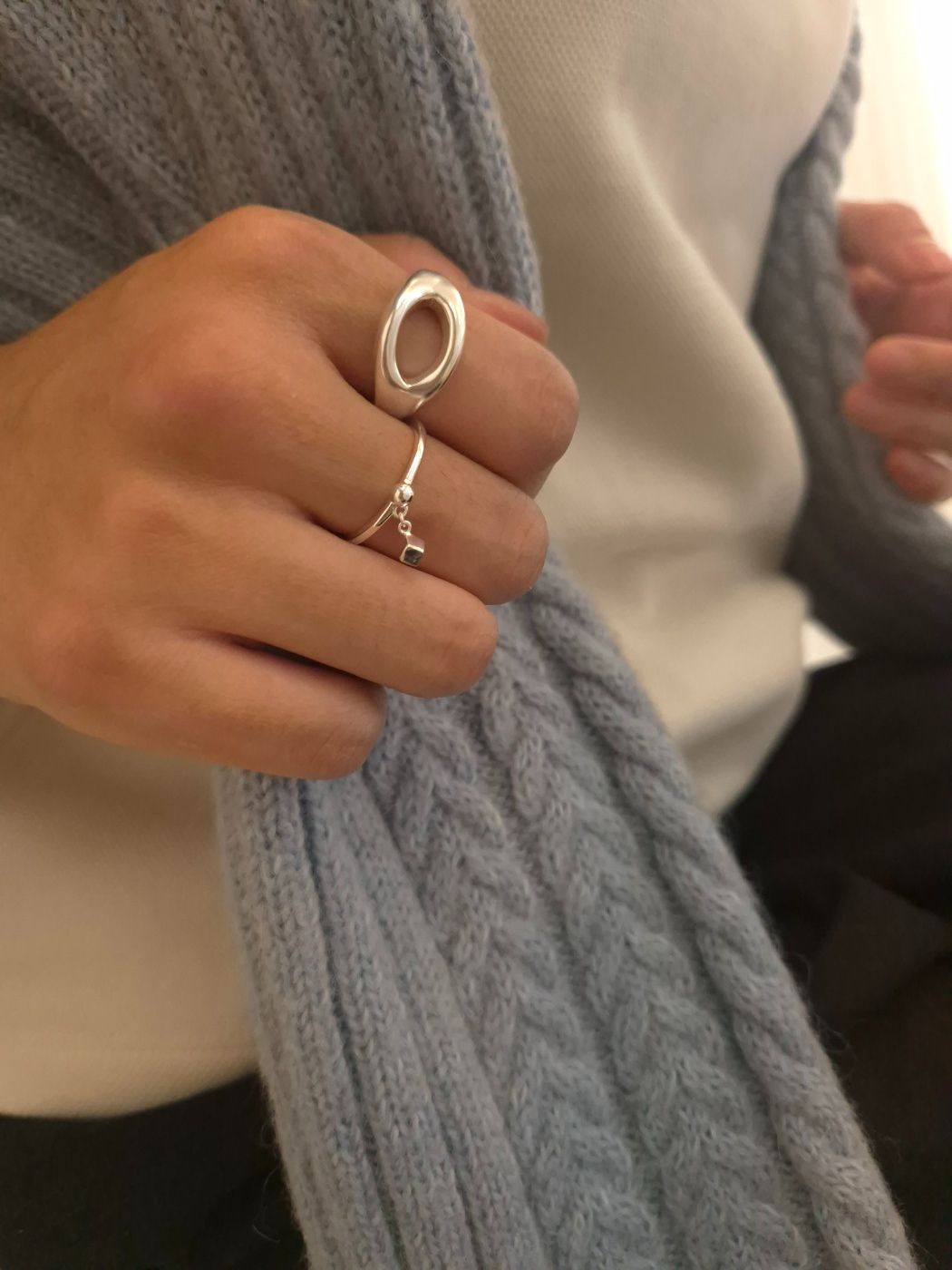 Open Curve Sculptural Silver Ring