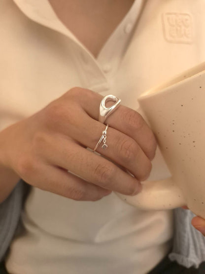 Open Curve Sculptural Silver Ring