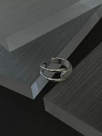 Dual Texture Silver Ring