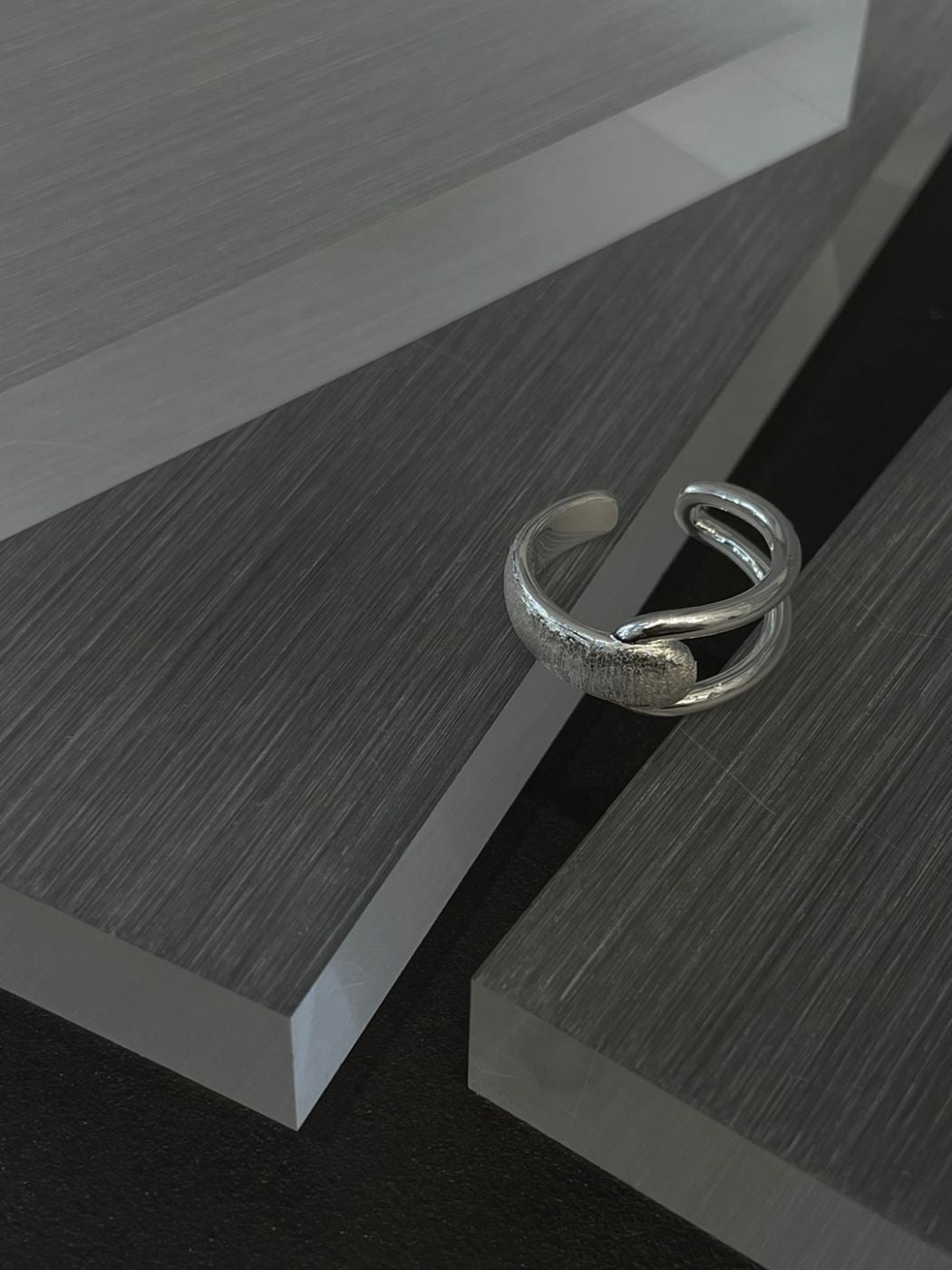 Dual Texture Silver Ring