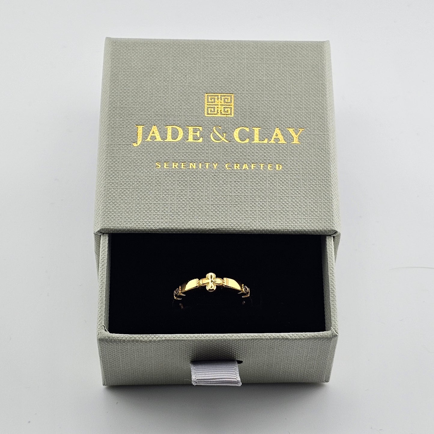 Gold Vermeil Cross Edge Ring