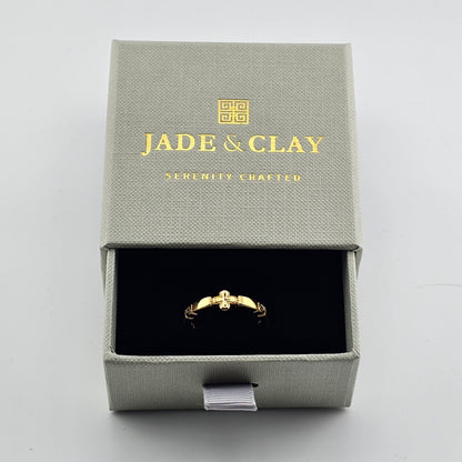 Gold Vermeil Cross Edge Ring