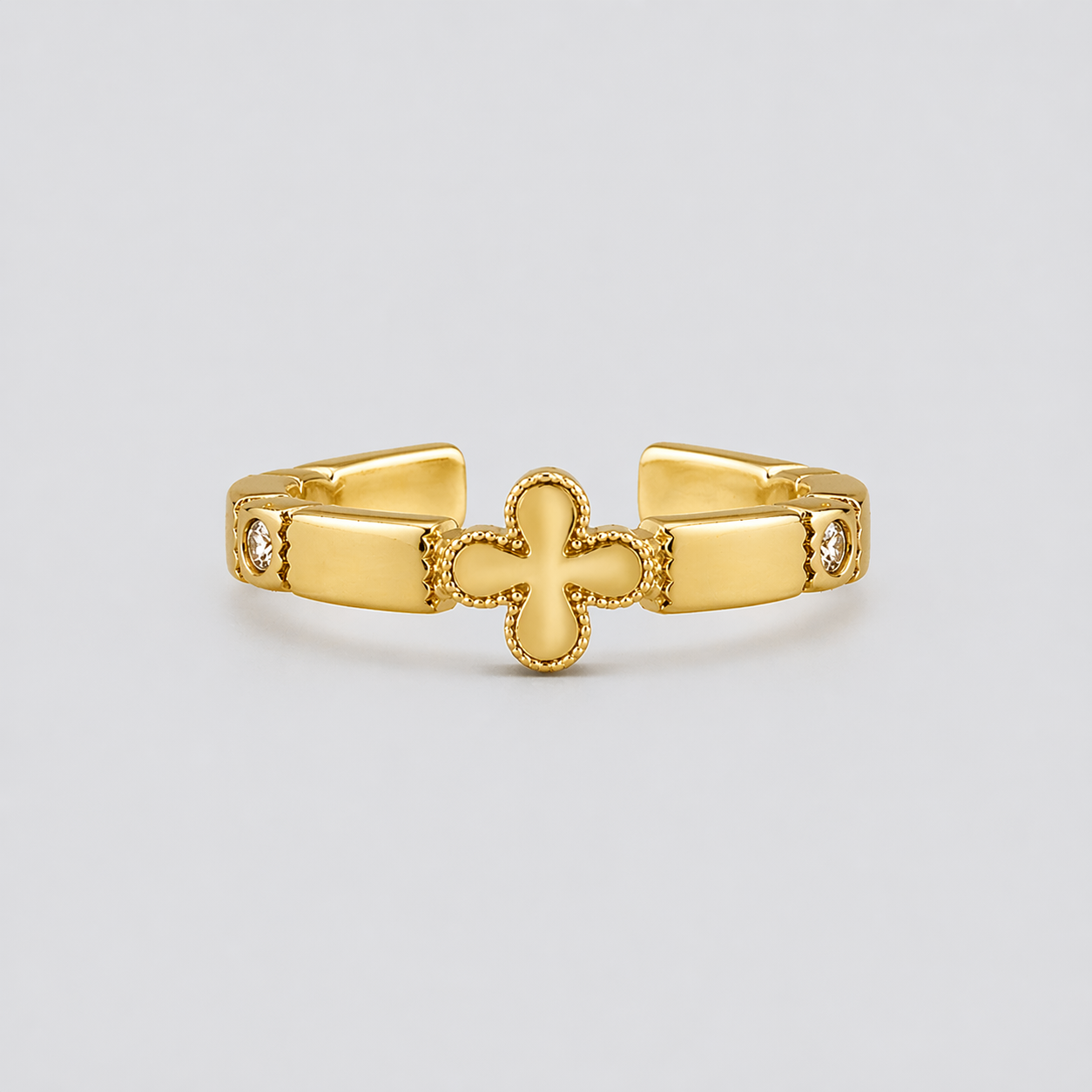 Gold Vermeil Cross Edge Ring
