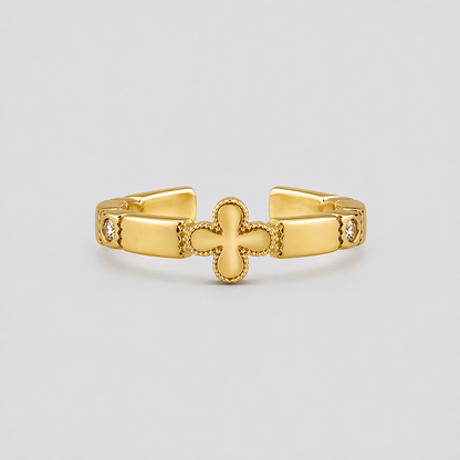 Gold Vermeil Cross Edge Ring