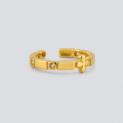 Gold Vermeil Cross Edge Ring