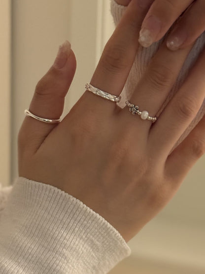 Quilted Band Silver Ring