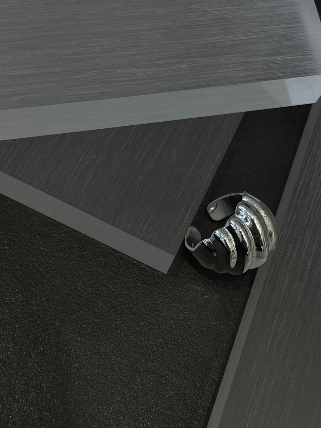 Bold Ripple Dome Silver Ring