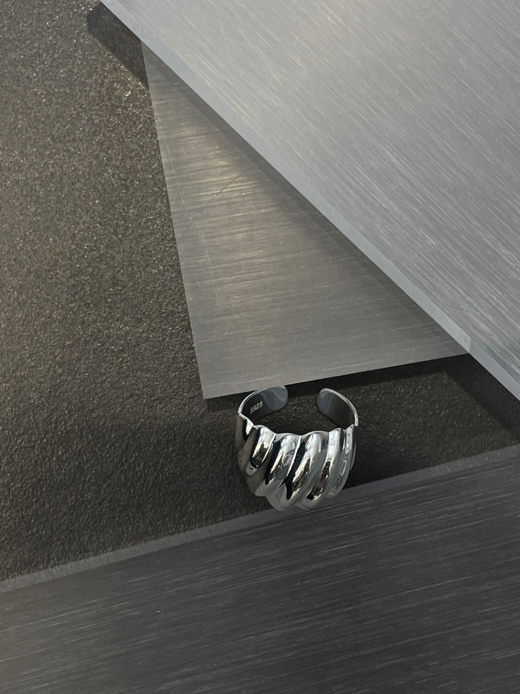 Bold Ripple Dome Silver Ring