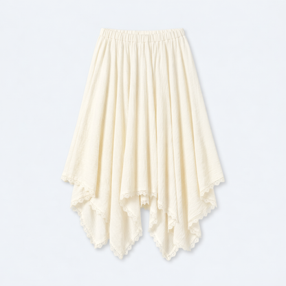 Lace Trim Asymmetrical Hem Skirt – Women One Size