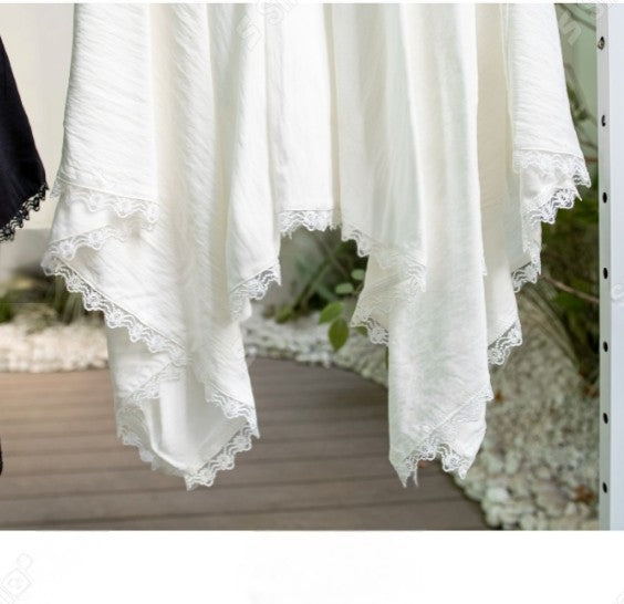 Lace Trim Asymmetrical Hem Skirt – Women One Size