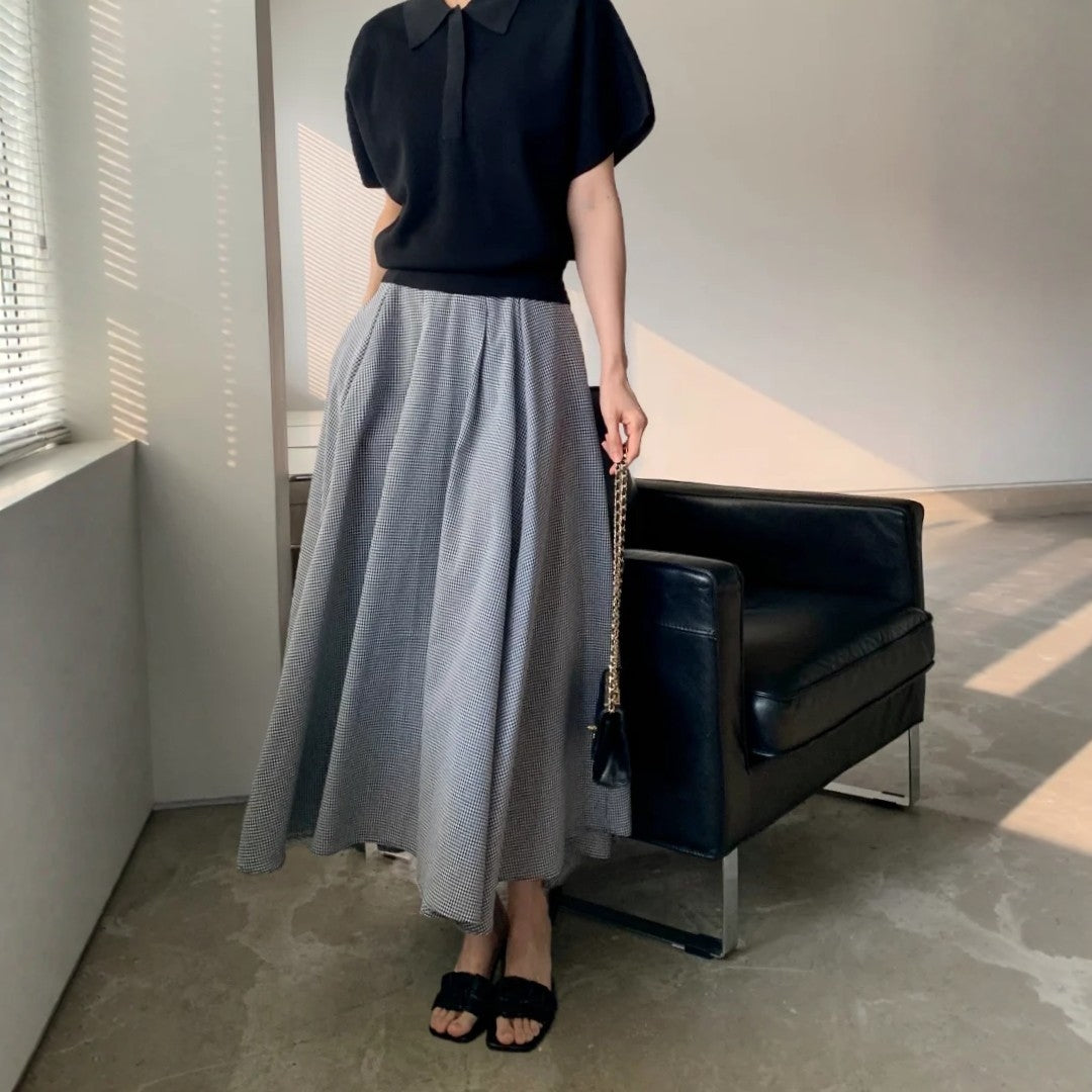 Classic Gingham A-Line Skirt