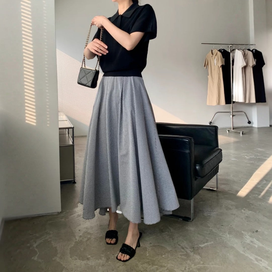 Classic Gingham A-Line Skirt