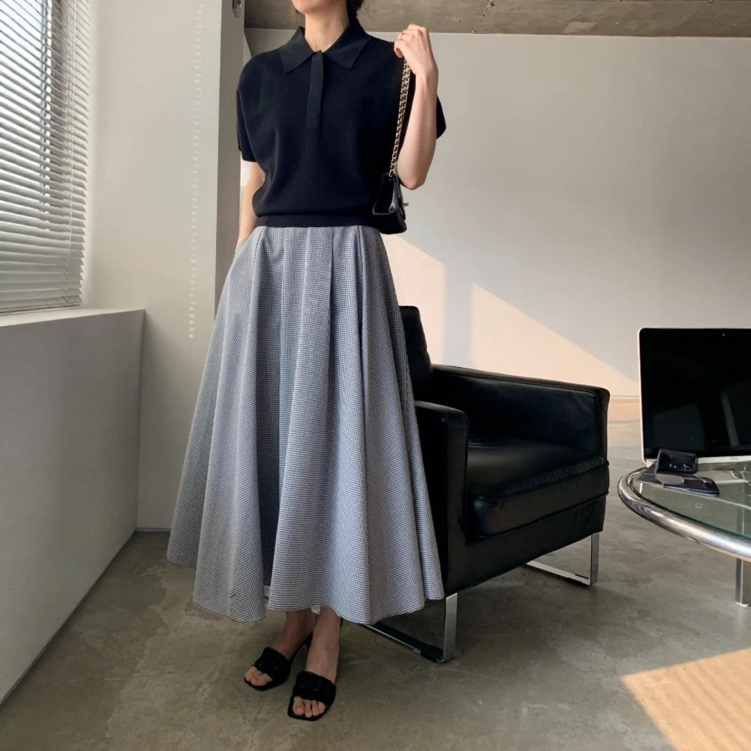 Classic Gingham A-Line Skirt