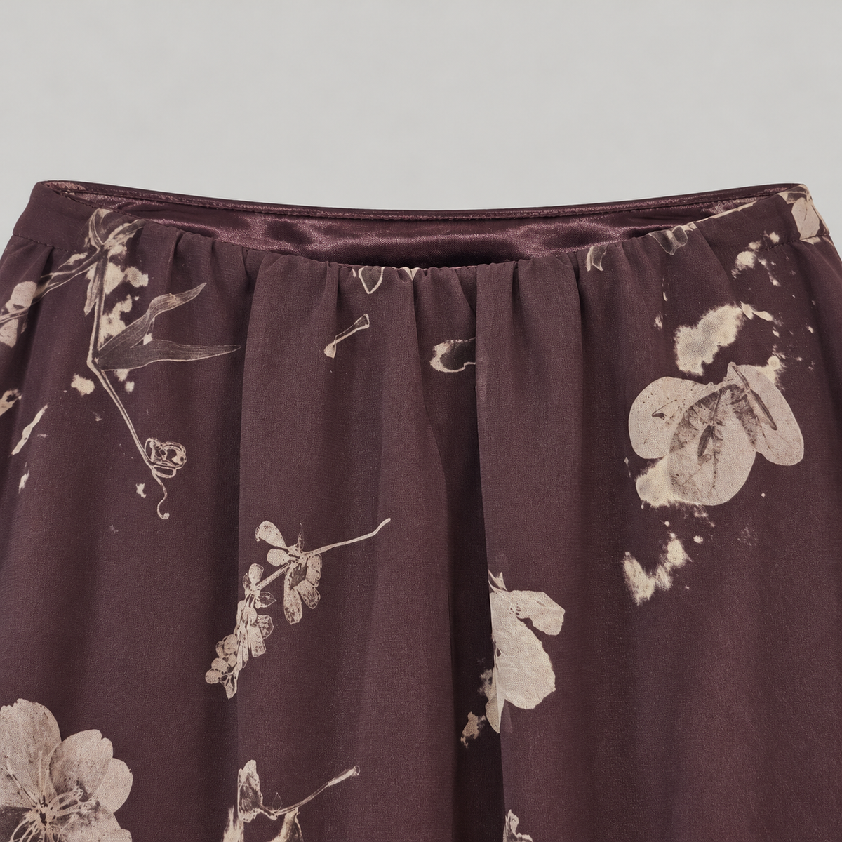 Floral Print Chiffon Midi Skirt - Women One Size