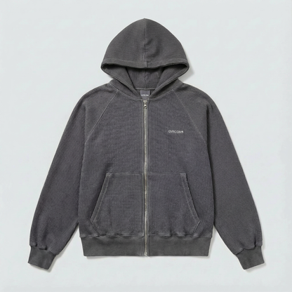 Women’s Fleece-Lined Zip-Up Setwear – Charcoal