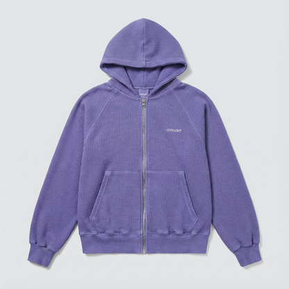 Women’s Fleece-Lined Zip-Up Setwear –  Soft Purple