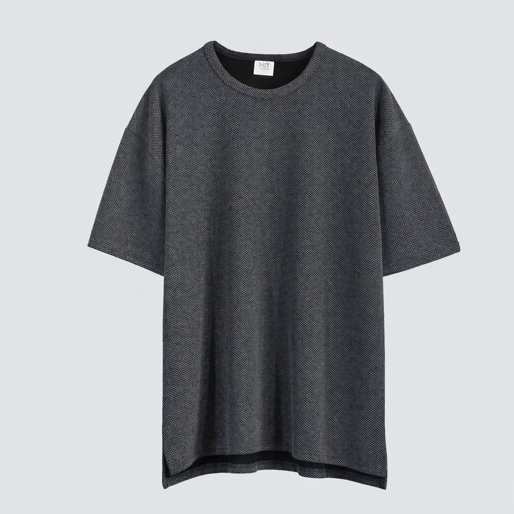 Amber Textured Relaxed Fit Short Sleeve Top  - Men One Size