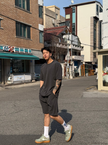 Amber Textured Relaxed Fit Short Sleeve Top (UNISEX / WOMEN – OVERFIT)