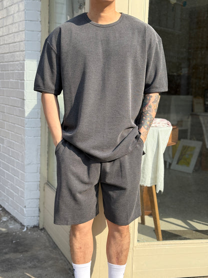 Amber Textured Relaxed Fit Short Sleeve Top (UNISEX / WOMEN – OVERFIT)